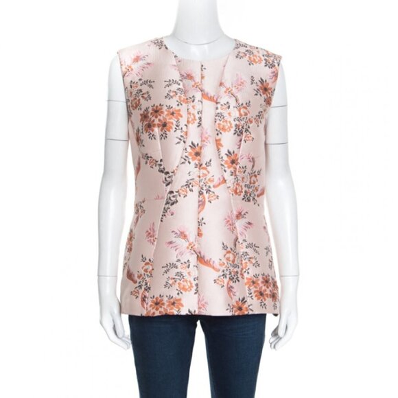 𝅺stella McCartney Blush Floral Crepe Peplum Top - Picture 3 of 12